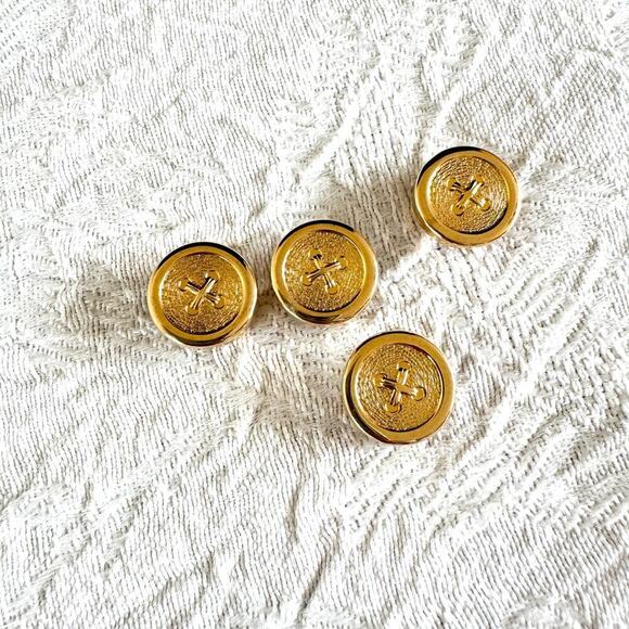 Vintage Avon Gold Button Covers (4) - Picture 4 of 5